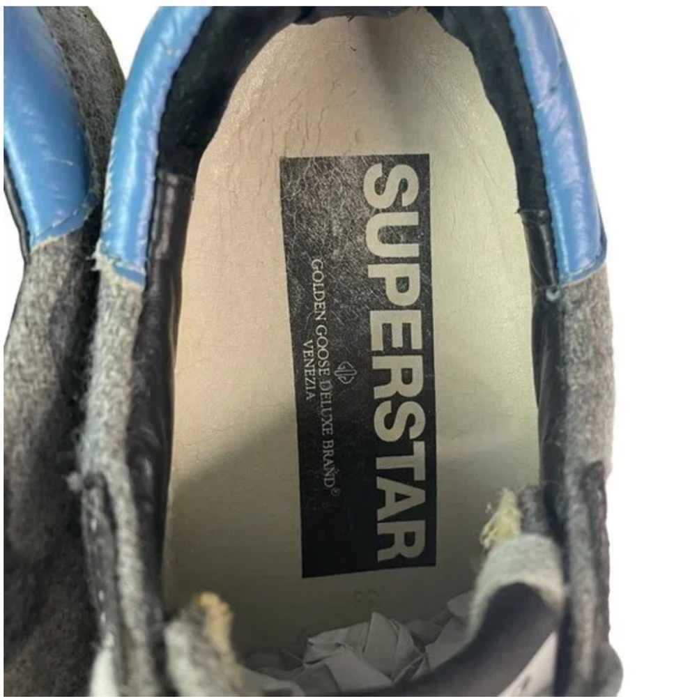 Golden Goose Superstar Sneakers Grey Blue Camo Star Sz 36 - Picture 4 of 11